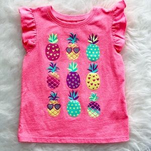 Bright Pink pineapple 24 Months short sleeve shirt